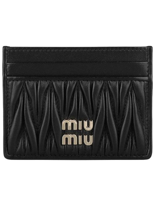 Matelasse Nappa Leather Card Wallet Black - MIU MIU - BALAAN 2