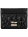 Matelasse Nappa Leather Card Wallet Black - MIU MIU - BALAAN 3