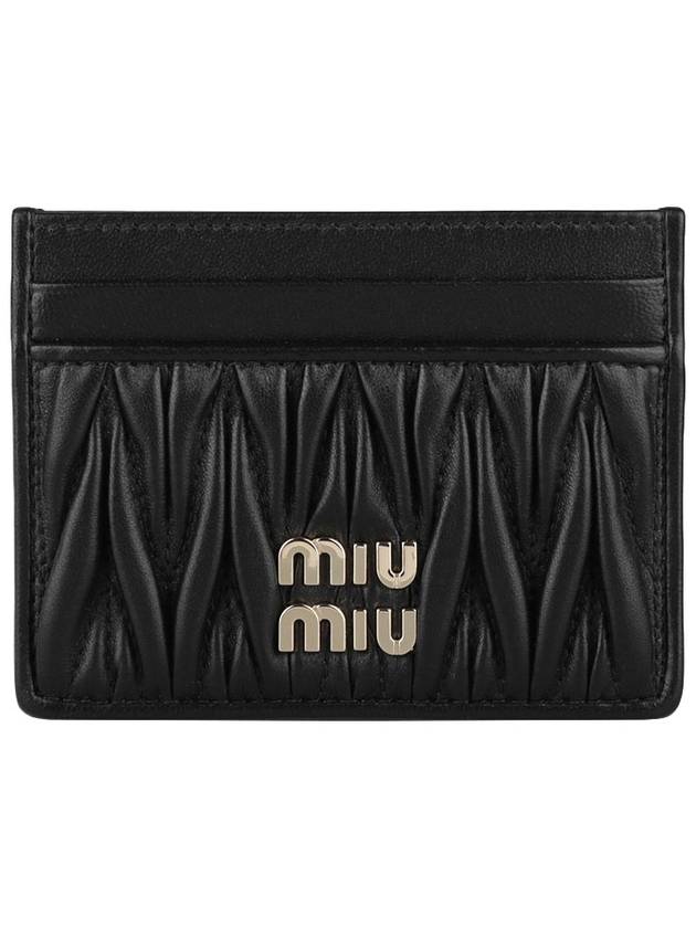 Matelasse Nappa Leather Card Wallet Black - MIU MIU - BALAAN 3