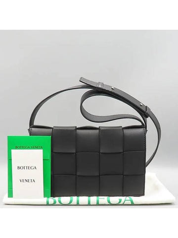 578004 Black Leather Intrecciato Cassette Cross Bag - BOTTEGA VENETA - BALAAN 1