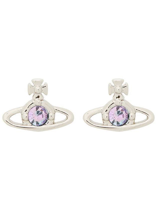 Nano Solitaire Crystal Earrings Silver - VIVIENNE WESTWOOD - BALAAN 1