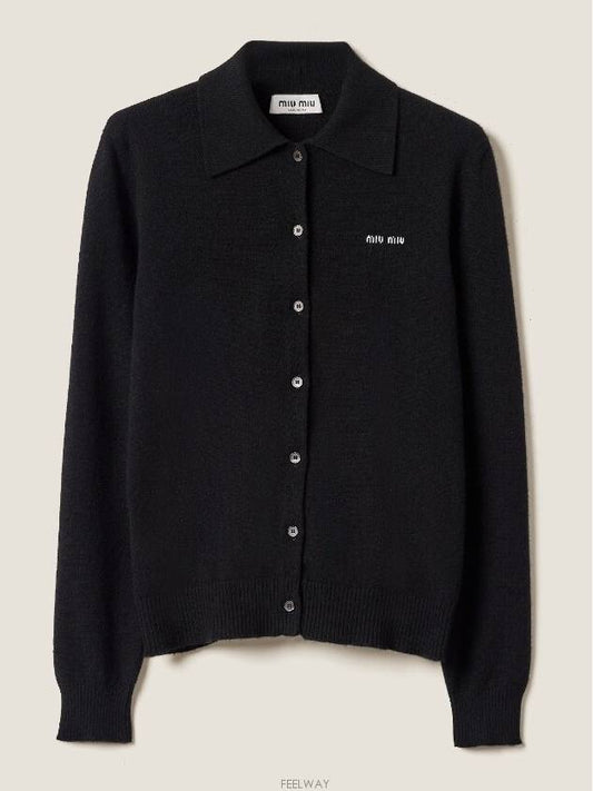 Cashmere Knit Cardigan Black - MIU MIU - BALAAN 2