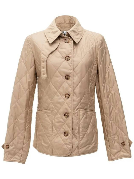 Diamond Quilted Thermoregulated Jacket New Chino Beige - BURBERRY - BALAAN 2