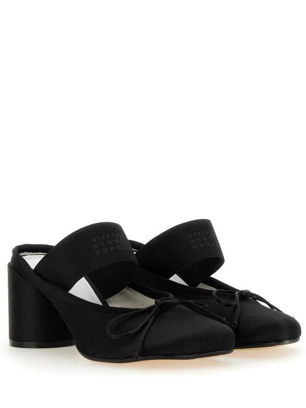 Logo Elastic Ballet Sandal Heels Black - MAISON MARGIELA - BALAAN 3