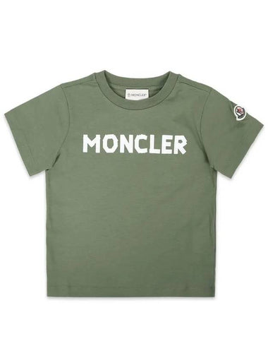 Kids Lettering Logo Printing Short Sleeve Khaki 8C00013 89AFV 89A 8 10A - MONCLER - BALAAN 1