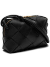 Cassette Intrecciato Small Cross Bag Black - BOTTEGA VENETA - BALAAN 4