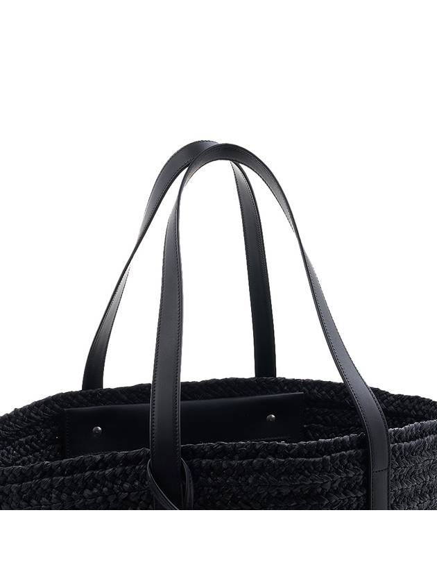 Raffia Pannier Tote Bag Black - SAINT LAURENT - BALAAN 9