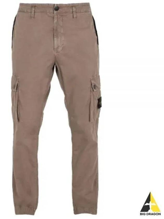 Wappen Patch Old Treatment Slim Fit Cargo Straight Pants Brown - STONE ISLAND - BALAAN 2