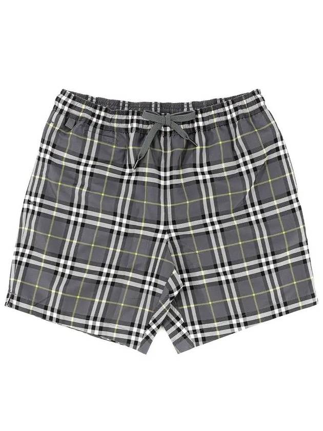 Men's Check Drawcord Swim Shorts Storm Gray - BURBERRY - BALAAN 2