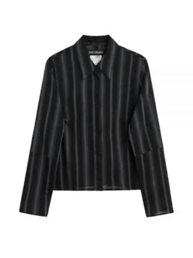 Auto Stripe Sheer Cotton Silk Shirt Black - OUR LEGACY - BALAAN 2