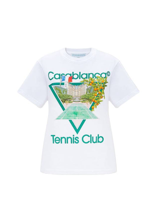 Tennis Club Icon Short Sleeve T-Shirt White - CASABLANCA - BALAAN 1