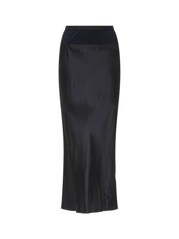 WOMEN Back Drape Rayon Skirt Black - RICK OWENS - BALAAN 1