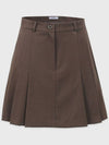 Petrico logo point pleated skirt brown - MICANE - BALAAN 5