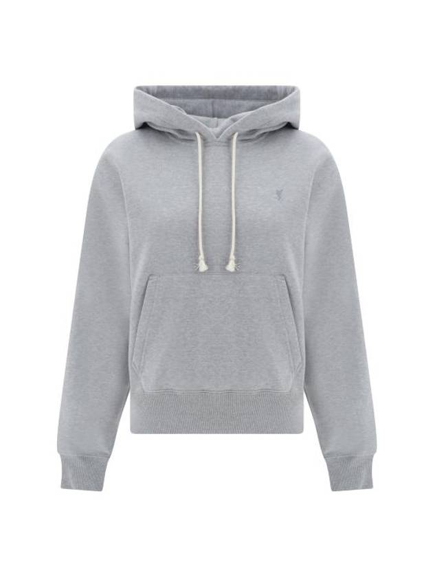 Cassandre Organic Cotton Hoodie Grey - SAINT LAURENT - BALAAN 2