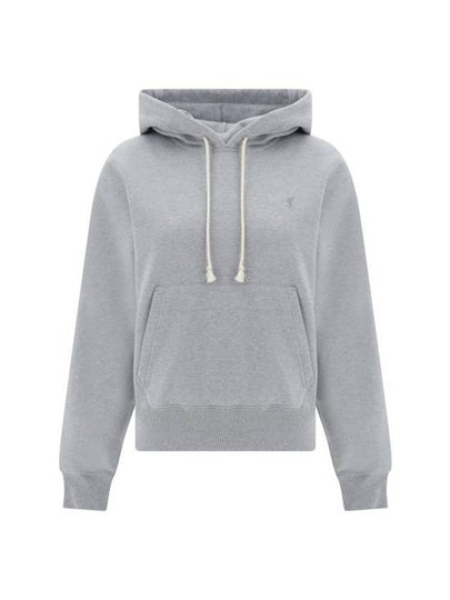 Cassandre Organic Cotton Hoodie Grey - SAINT LAURENT - BALAAN 2