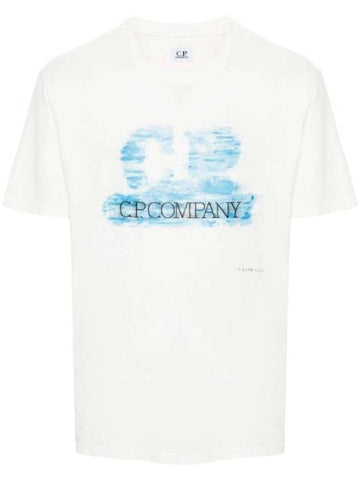 24/1 Jersey Artisanal Logo Short Sleeve T-Shirt White - CP COMPANY - BALAAN 1