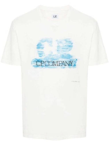 24/1 Jersey Artisanal Logo Short Sleeve T-Shirt White - CP COMPANY - BALAAN 1