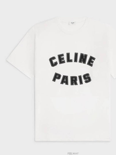 Paris Rouge Cotton Jersey Short Sleeve T-Shirt White - CELINE - BALAAN 2