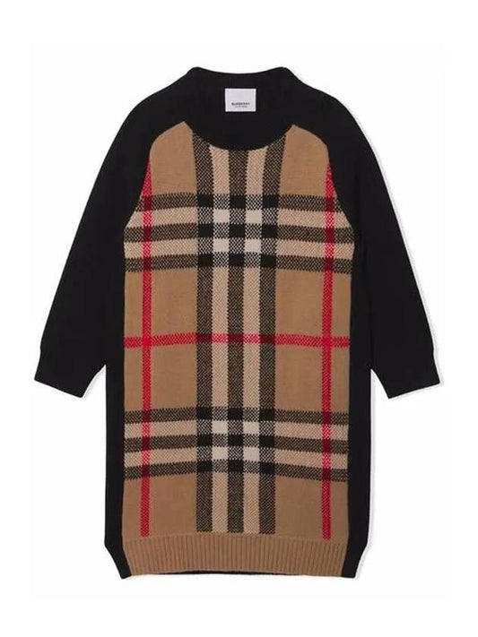 Kids Women s Check Sweater Dress Brown 8046103 Other 1010192 - BURBERRY - BALAAN 1