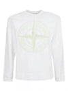 Garment Dyed Stitches Four Print Crewneck Sweatshirt White - STONE ISLAND - BALAAN 2