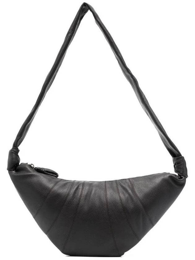 Medium Croissant Soft Grained Leather Crossbody Bag Dark Chocolate - LEMAIRE - BALAAN 2