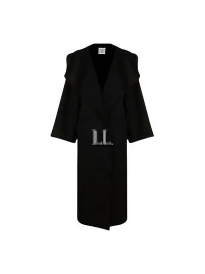 Signature Wool Cashmere Single Coat Black - TOTEME - BALAAN 2