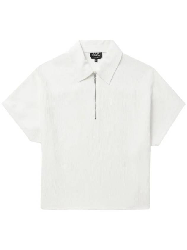 Half Zip-Up Short Sleeve PK Shirt White - A.P.C. - BALAAN 1