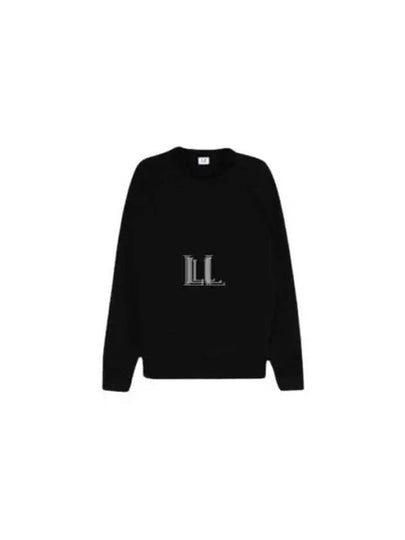 Light Fleece Logo Crew Neck Sweatshirt Black - CP COMPANY - BALAAN 2