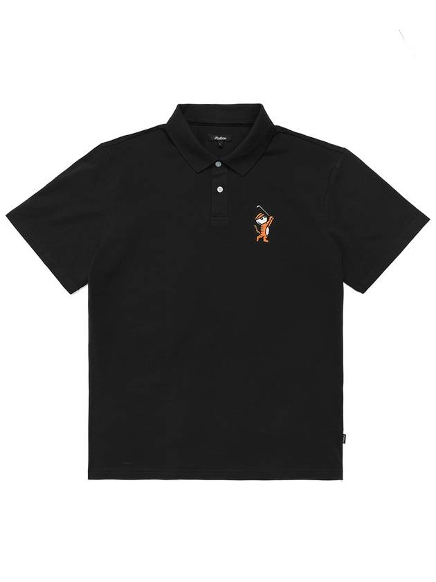 Tiger Collection Bucket Polo T Shirt BLACK - MALBON GOLF - BALAAN 1