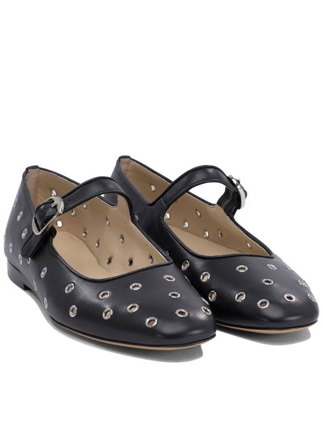 'Mary Jane' Black Ballerinas With Eyelets In Leather Woman - LE MONDE BERYL - BALAAN 2