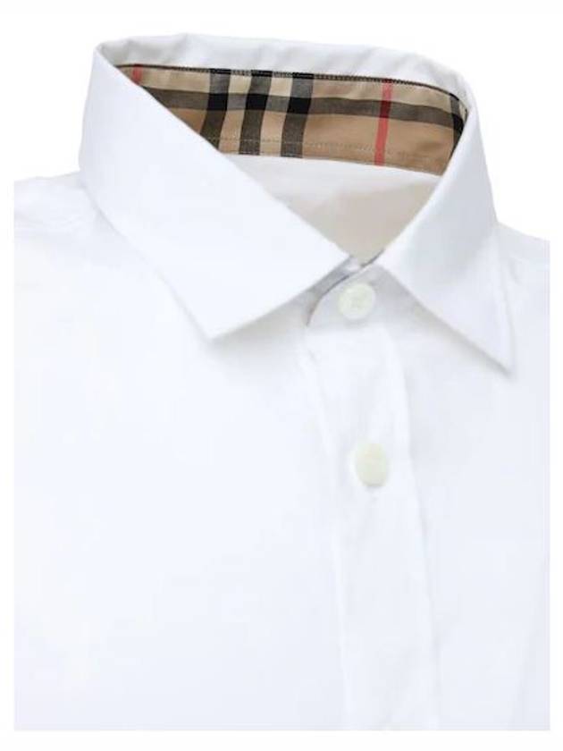 Monogram Motif Stretch Cotton Slim Fit Poplin Long Sleeve Shirt White - BURBERRY - BALAAN 5