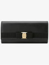 Vara Bow Continental Long Wallet Black - SALVATORE FERRAGAMO - BALAAN 3