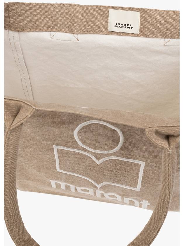 Yenky Embroidered Logo Shopper Tote Bag Beige - ISABEL MARANT - BALAAN 4