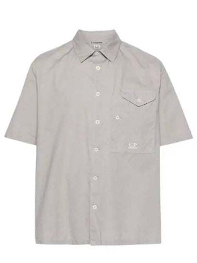 Cotton Popeline Short Sleeve Shirt Grey - CP COMPANY - BALAAN 2