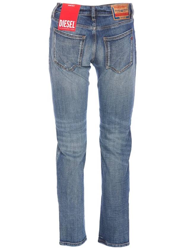 D Strukt Straight Leg Distressed Jeans Blue - DIESEL - BALAAN 3