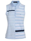 Women'S Bold Stripe Tech Jersey Polo Sleeveless Sky - G/FORE - BALAAN 2