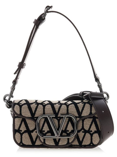 V Logo Toile Iconographe Shoulder Bag Beige - VALENTINO - BALAAN 2