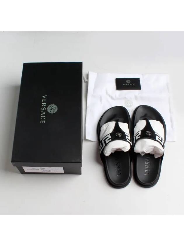 Medusa Greca Flip Flops White Black - VERSACE - BALAAN 7