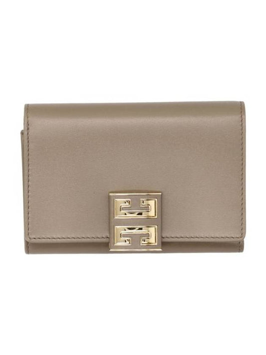 4G Leather Half Wallet Beige - GIVENCHY - BALAAN 1