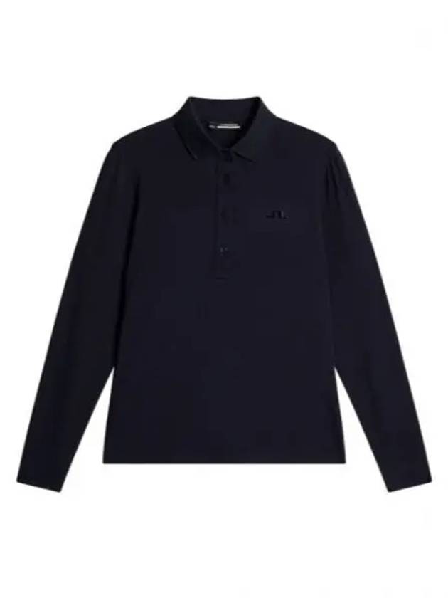 Flor Logo Polo Long Sleeve T-Shirt Navy Melange - J.LINDEBERG - BALAAN 2