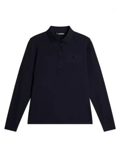 Flor Logo Polo Long Sleeve T-Shirt Navy Melange - J.LINDEBERG - BALAAN 2