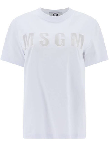 logo see-through short sleeve t-shirt white - MSGM - BALAAN.