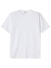 A00SP02GT WHITE Luster Plating Men's Short Sleeve T-Shirt - AURALEE - BALAAN 1