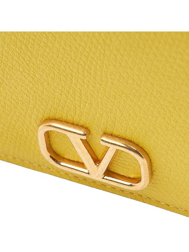 Compact V Logo Signature Calfskin Half Wallet Cedar Yellow - VALENTINO - BALAAN 7