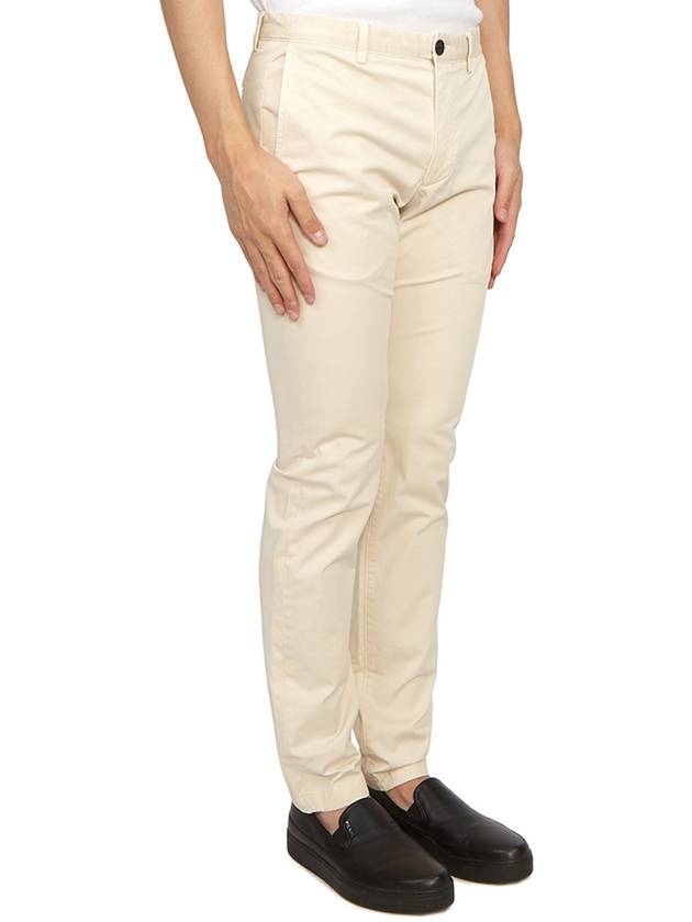 Men's Cotton Blend Straight Pants Ivory - THEORY - BALAAN 4