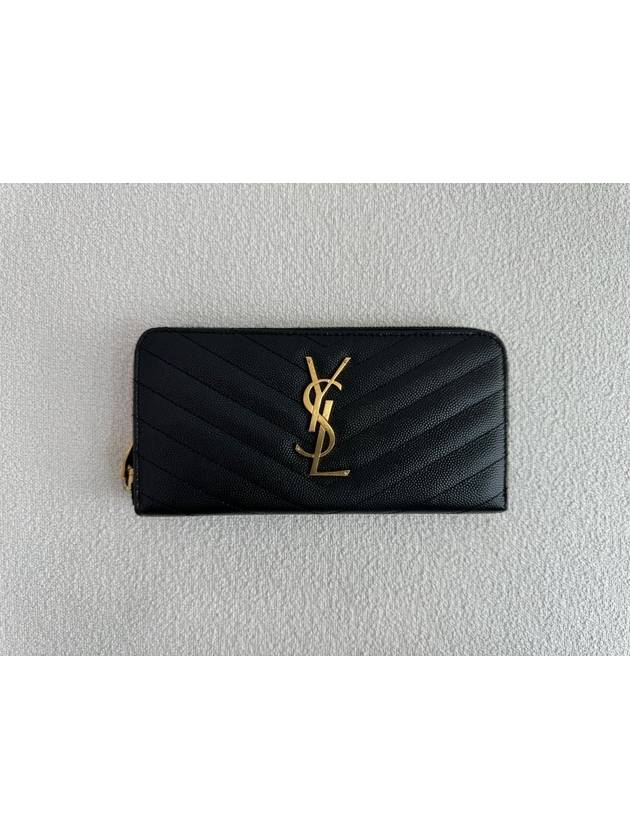 Monogram matelass zipper long wallet - SAINT LAURENT - BALAAN 1