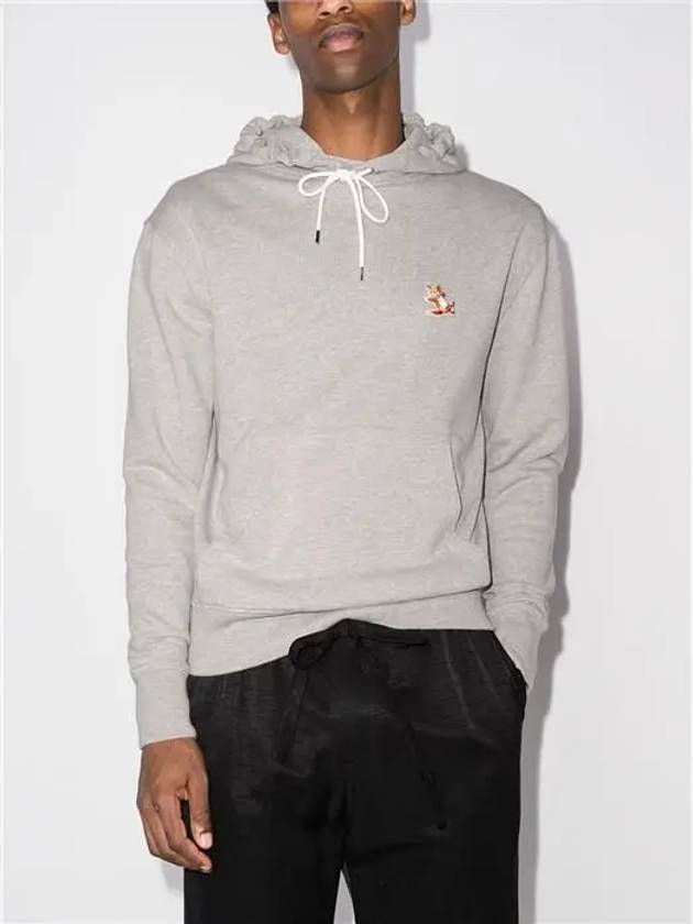 Chillax Fox Patch Classic Hoodie Grey Melange - MAISON KITSUNE - BALAAN 4