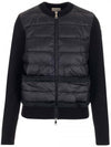 Women's Padded Knit Padding Cardigan Black - MONCLER - BALAAN 1