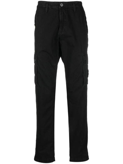 Men's Wappen Patch Cargo Track Pants Black - STONE ISLAND - BALAAN 2