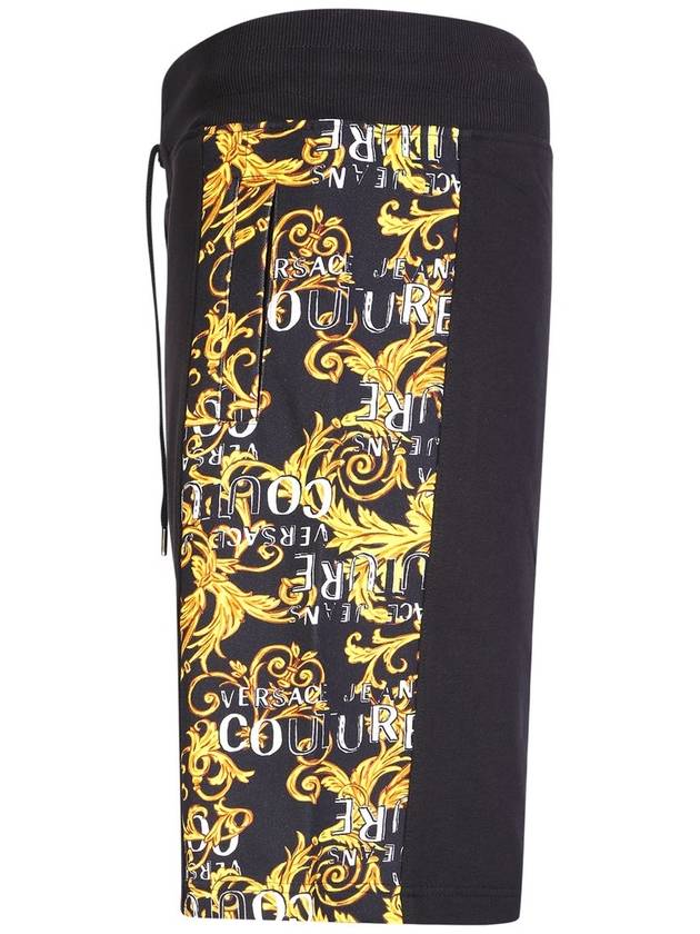 Jeans Couture Side Logo Print Sweat Shorts Black Gold - VERSACE - BALAAN 3